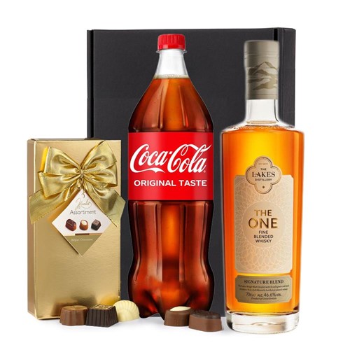 The Lakes The One Signature Blended Whisky 70cl with Coca-Cola & Chocolates Gift Box | Spirit Mixer Set
